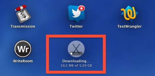 Redownloading Mavericks progress in Launchpad