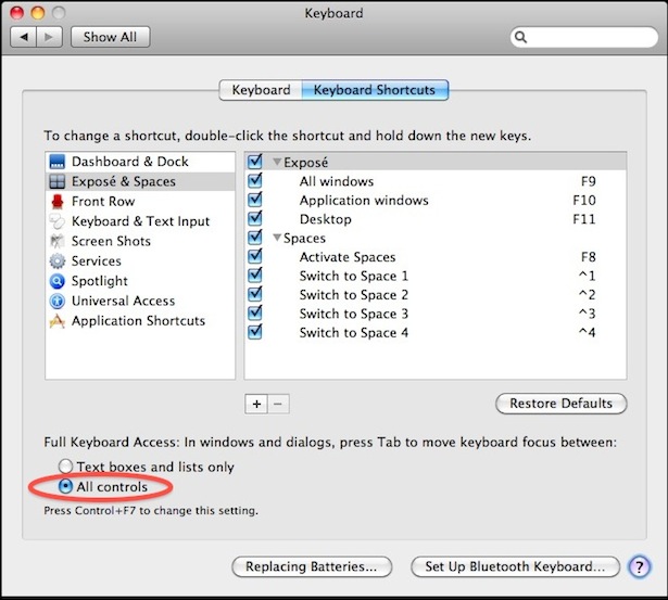mac tab key dialog navigation