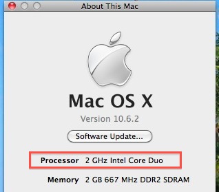 проверьте процессор Mac